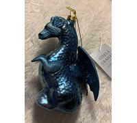 Gisela Graham Blue Dragon American themed Glass Ball Decoration 12 Centimeter