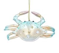 Gisela Graham Blue & Gold Resin Crab Tree Hanging Decoration