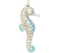 Gisela Graham Blue & Gold Resin Seahorse Tree Hanging Decoration