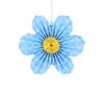 Gisela Graham Blue Polka Dot Paper Flower Hanging Decoration, medium