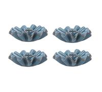 Gisela Graham Blue Porcelain Candle Holder, Frill Edge, Set of 4, 10cm