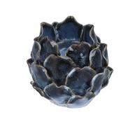 Gisela Graham Blue Reactive Glaze Artichoke Tea Light Holder, Ceramic