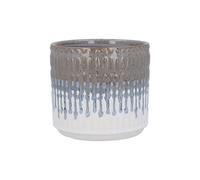 Gisela Graham Blue Reactive Glaze Stoneware Plant Pot Cover, Small, 14cm x 12.5cm