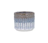 Gisela Graham Blue Reactive Glaze Stoneware PlantPot Cover, Mini