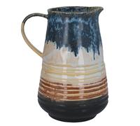 Gisela Graham Blue Reative Glaze Serving Jug, Large, Stoneware, 1800ml