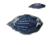 Gisela Graham Blue Shell Shaped Trinket Dish, 11cm, Reactive Glaze
