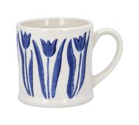 Gisela Graham Blue Tulip Design Mini Stoneware Mug, 200ml