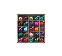 Box of 25 Multi Coloured Mini Glass Baubles (3cm)