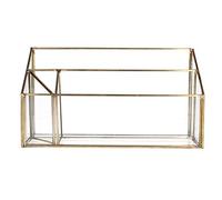 Gisela Graham Brass & Glass Letter Rack Organiser