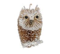 Gisela Graham Bristle Christmas Decoration 9cm - Owl