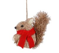 Gisela Graham Bristle Squirrel with Scarf Christmas Hanging Decoration