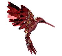 Gisela Graham Burgundy Glass Effect Acrylic Hummingbird With Sequins, 1 15 Centimetre Decoration