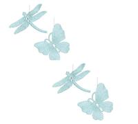 Gisela Graham Butterfly and Dragonfly Christmas Tree Decorations, Set of 4