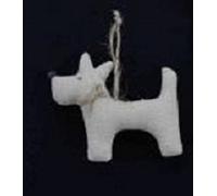 Gisela Graham Calico Fabric Hanging Christmas Decorations Teddy, Cat, Scotty or Sausage Dog (Scottie)