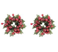 Gisela Graham Candle Rings Red Cranberries (Set of 2)