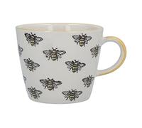 New Gisela Graham Ceramic Bumble Bees Painted Yellow Trim Bee Cup Mug