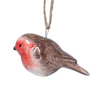 Gisela Graham Ceramic Christmas Decoration 4cm - Painted Robin