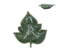Gisela Graham Ceramic Grape Leaf Trinket Dish, Green