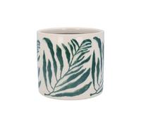 Gisela Graham Ceramic Plant Pot Cover with Green Fern Design, Small