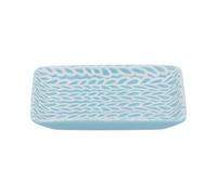 Gisela Graham Ceramic Trinket Dish, Light Blue Leaf Pattern, Small
