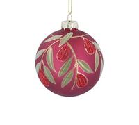 Gisela Graham Cerise Bauble with Beaded Fruit Design