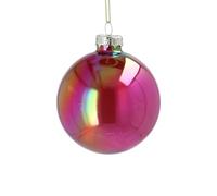 Gisela Graham Cerise Pink Lustre Glass Bauble