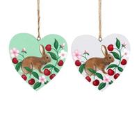 Gisela Graham Cherry Design Heart Shaped Rabbit Easter Decorations