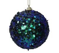 Gisela Graham Christmas Bauble/Decoration (10cm) - Peacock Sequin