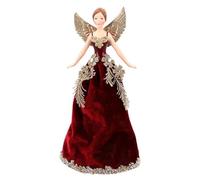 Gisela Graham Christmas Burgundy Velvet Fairy Tree Topper