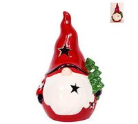 gisela graham Christmas ceramic LED light up Nordic Santa Claus ornament 18.5cm