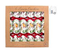 Gisela Graham Christmas Crackers Box of 6 Robins and Berries