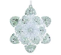 Gisela Graham Christmas Decoration 13cm - 3-D White/Pale Green