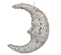 Gisela Graham Christmas Decoration 13cm - Gold Glitter Moon Face