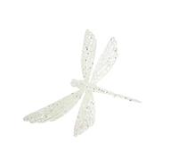 Gisela Graham Christmas Decoration 17cm - White Glitter Dragonfly