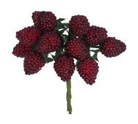 Gisela Graham Christmas Decoration - Acrylic Dark Red Raspberry Bunch Pick 10cm