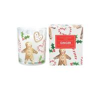 Gisela Graham Christmas Decoration Candle Gingerbread and Candy Cane Small