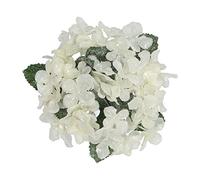 Gisela Graham Christmas Decoration Candle Ring Small White Fabric Hydrangea