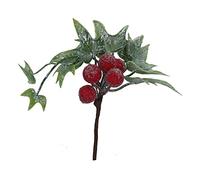Gisela Graham Christmas Decoration Floral Pick Frosted Ivy And Red Berry