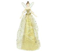 Gisela Graham : Christmas Decoration : Gold Glitter Tree Top Fairy