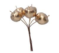 Gisela Graham Christmas Decoration - Pick 12cm - Matt Gold Apple Bunch