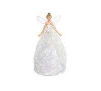 Gisela Graham : Christmas Decoration : Silver Glitter Tree Top Fairy, ONE, JNS_473068