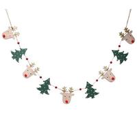 Gisela Graham Christmas Garland - Wooden Deer Head and Trees String