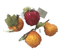 Gisela Graham Christmas Glitter Acrylic Fruit Tree Decorations set of 4 5 Designs 4 randomly selected for you.