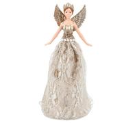 Gisela Graham Christmas Gold Lace Fairy Tree Topper - 18 X 9 Cm, Gold Lace Fairy Design For Indoor Trees