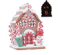 Gisela Graham Christmas Light Up Gingerbread House Decoration - Compact Festive Table Ornament With Warm Led Glow, 13 X 9 X 10 Cm
