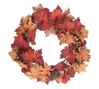 Gisela Graham Christmas Maple And Pinecone Autumnal Wreath 56 X 56 Cm - Large, Multicolour Seasonal Door And Mantel Decoration