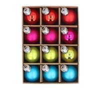 Gisela Graham Christmas Miniature Baubles - Bright Colourway (Set of 12)