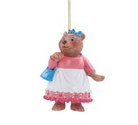 Gisela Graham Christmas Mummy Bear Hanging Tree Decoration, Gold Effect Hanger, 9 X 5.5 Cm