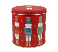 Gisela Graham Christmas Nutcracker Chocolate Tin, Red Tin Storage Canister 10.2 X 10.3 Cm