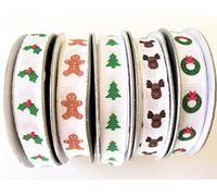 Gisela Graham Christmas Occassion Mini Ribbon 3 Metre Length Set 5
